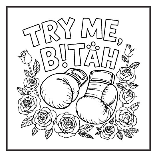 Sweary Print, a sassy swear word lettering coloring page for adults