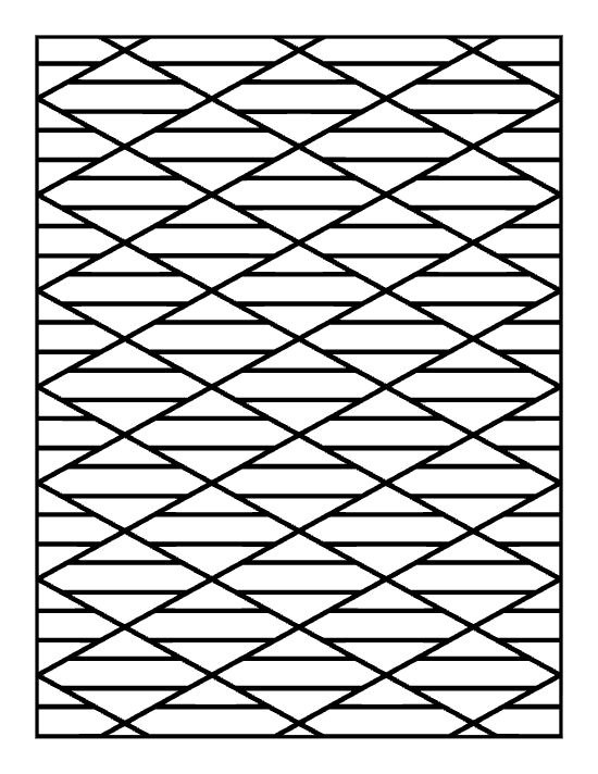 Wide diamond grid layered over horizontal stripes drawn bold and easy