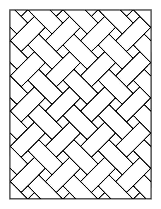 Diagonal herringbone brick layout repeating tightly across a coloring page