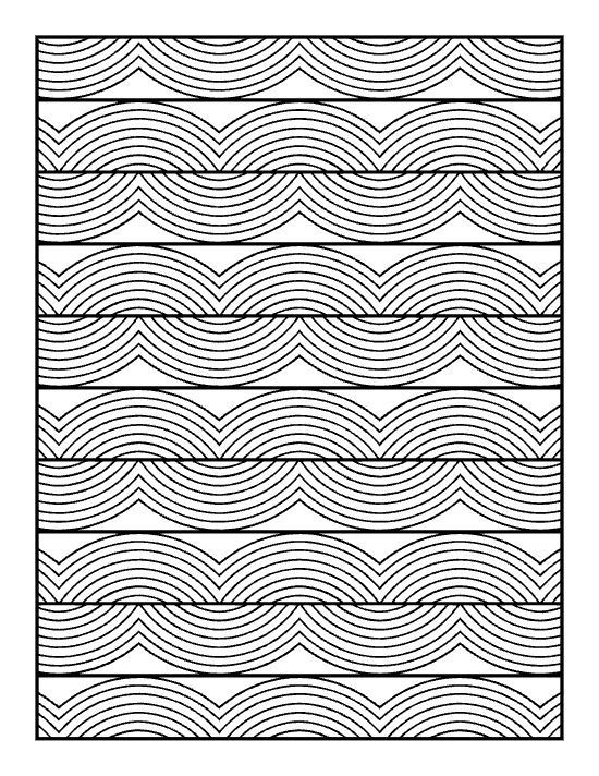 repetitive waveline arches pattern coloring pattern for calming meditation purposes