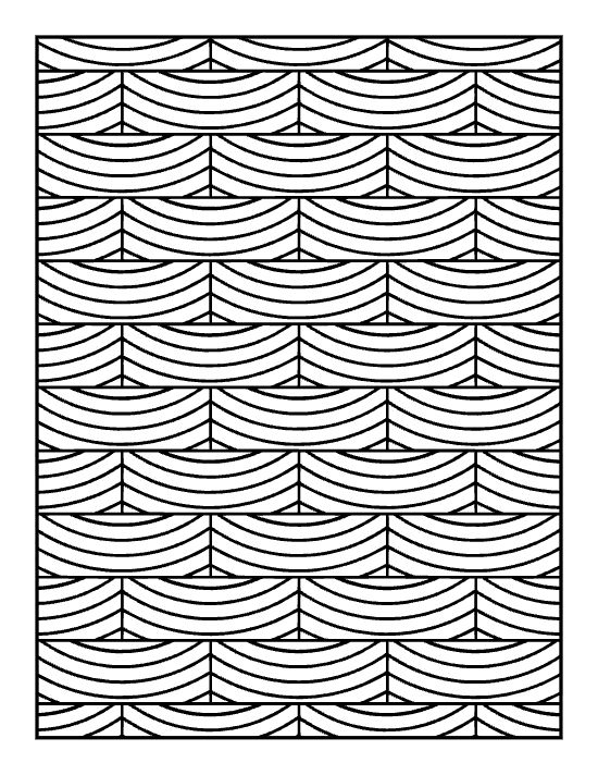 geometric wavy arches pattern for adults to color