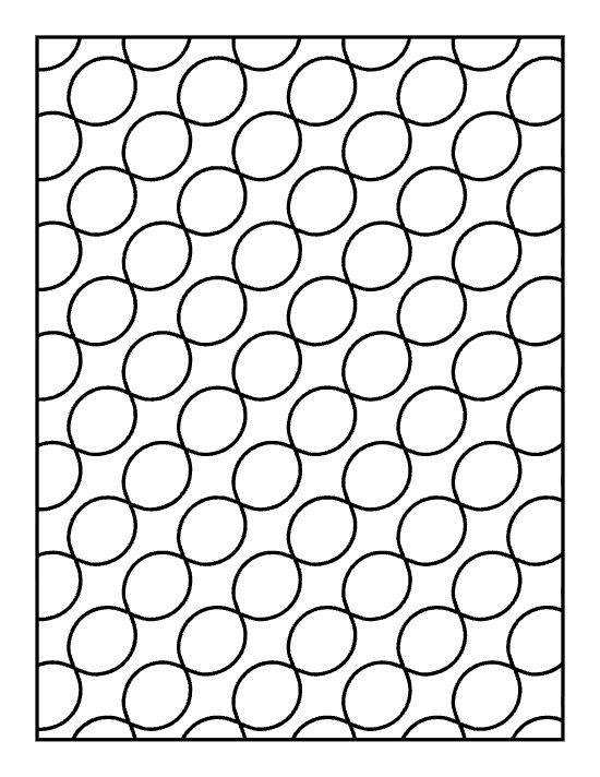 Grid of overlapping circles forming a tight polka dot arrangement on a coloring page