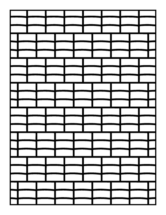 Horizontal rows of staggered rectangular bricks laid across a coloring sheet