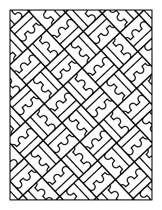 interlocking geometric pattern with curved and straight lines