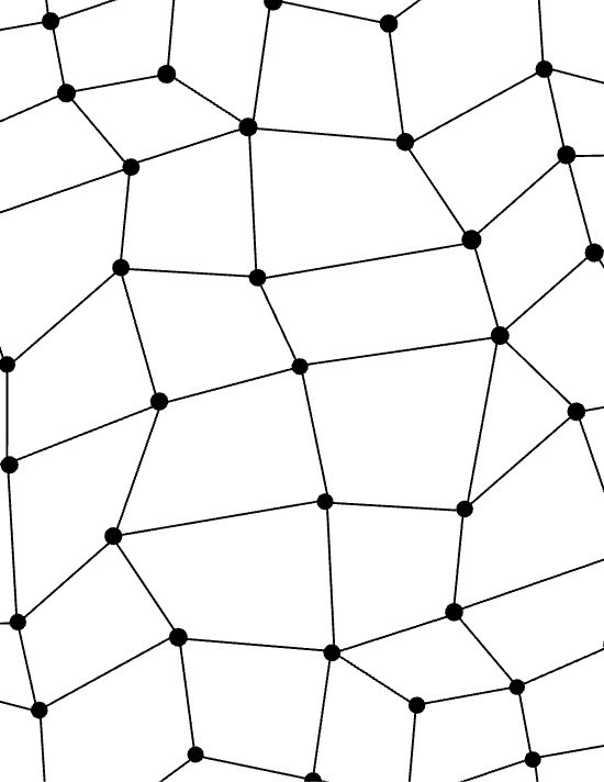 A geometric network of connected dots