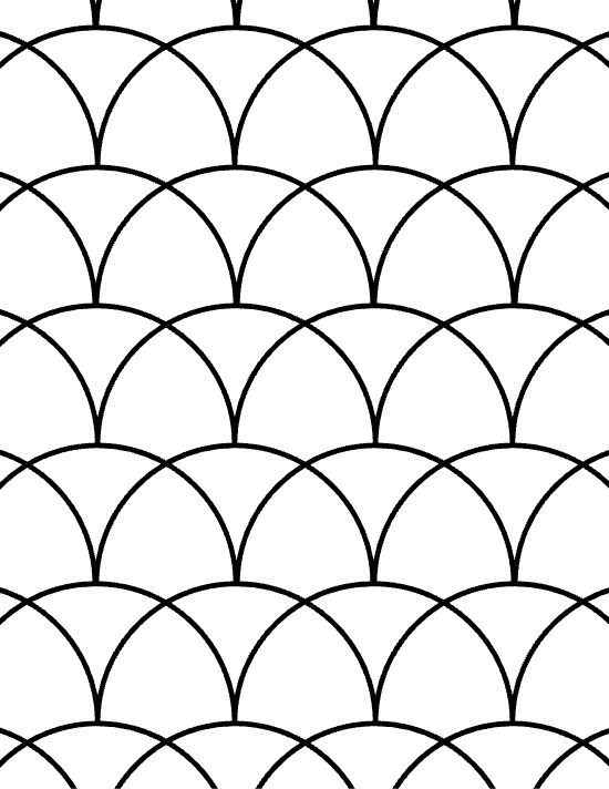 A geometric pattern of scalloped arcs