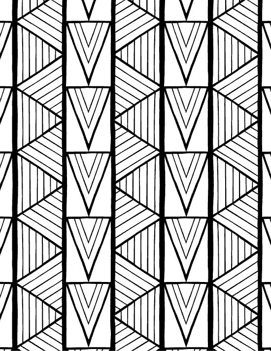 Geometric pattern coloring page for adults