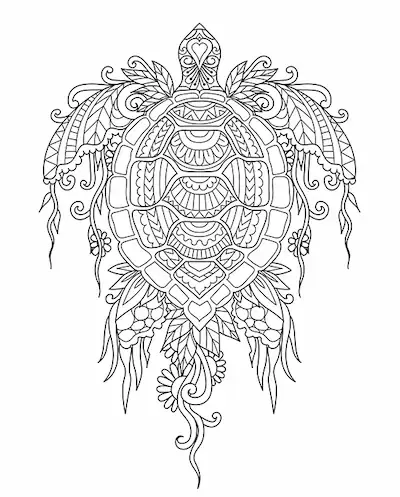 Intricate underwater mandala coloring page for adults