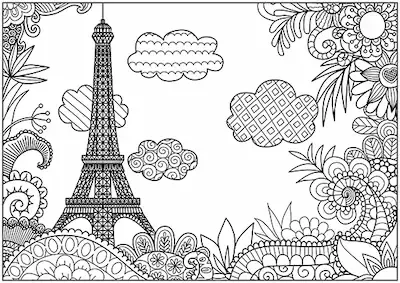 Dreamscape mandala coloring page for adults